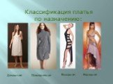 Классификация платья по назначению: Домашнее Повседневное Выходное Нарядное