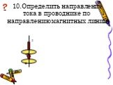 10.Определить направление тока в проводнике по направлению магнитных линий. I