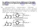 Как действует молекула белого стрептоцида на бактерию, убивая её и в то же время не принося вреда живой клетке организма. Для жизнедеятельности микроорганизмов необходима п-аминобензойная кислота, которая входит в состав фолиевой кислоты. Если принять лекарство белый стрептоцид, то в результате обра