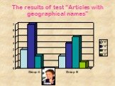 The results of test “Articles with geographical names”