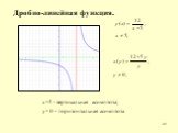 х=5 - вертикальная асимптота; у= 0 – горизонтальная асимптота. Дробно-линейная функция.