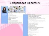 Э-портфолио на numi.ru