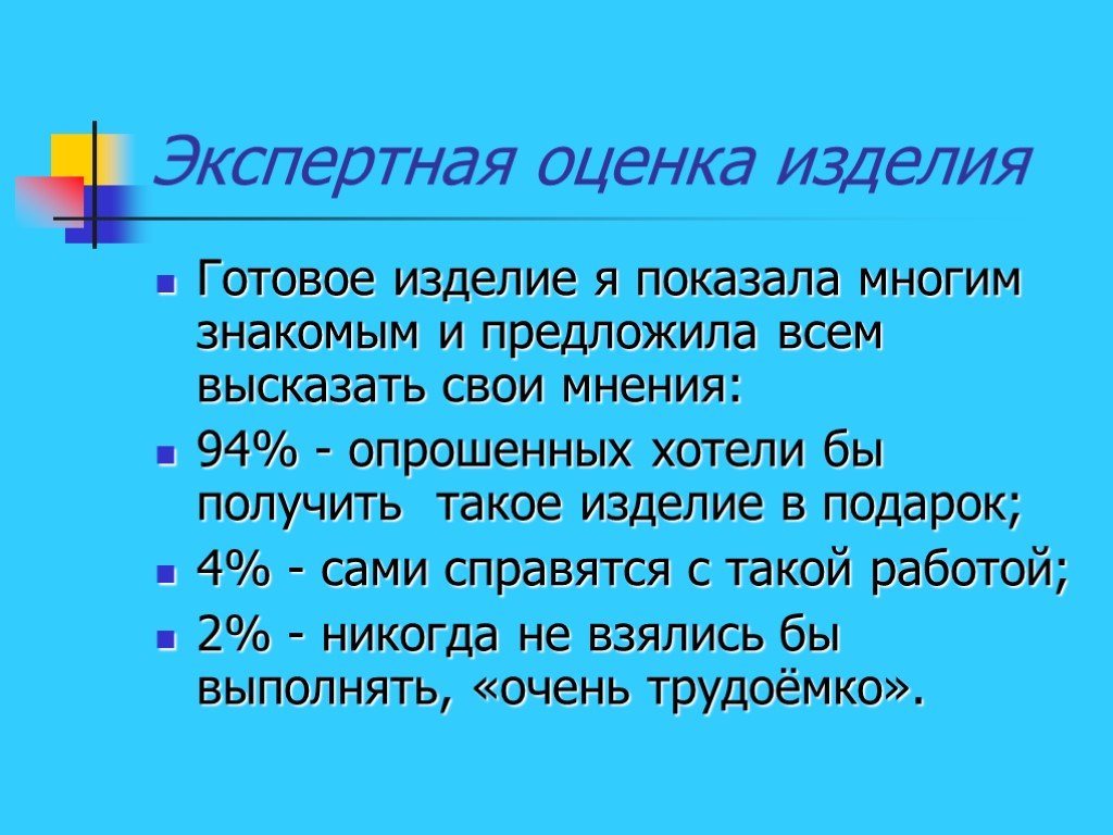 Оценка изделия