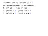 Решение: (50(X+1)2) = 1 Из таблицы истинности импликации (X2>50) = 1 (X+1)2 50) = 0 (X+1)2 50) = 0 (X+1)2
