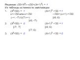 Решение: (50(X+1)2) = 1 Из таблицы истинности импликации (X2>50) = 1 (X+1)2 √50 -√5050) = 0 (X+1)2 50) = 0 (X+1)2