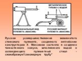 Русское усовершенствование знаменитого станкового пулемета, созданного английским конструктором Х. Максимом состояло в создании тонкостенного кожуха, заполненного водой и охлаждающего пулеметный ствол - своеобразную"самоварную трубу"