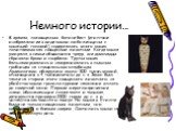 Немного истории…. В храмах, посвященных богине Баст (египтяне изображали ее в виде кошки либо женщины с кошачьей головой), содержалось много кошек, почитаемых как священные животные. Когда кошка умирала, в семье объявлялся траур, все домочадцы сбривали брови и скорбели. Трупы кошек бальзамировались 