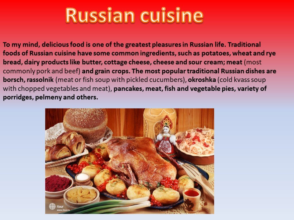 Russian food in English