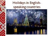 Holidays in English-speaking countries