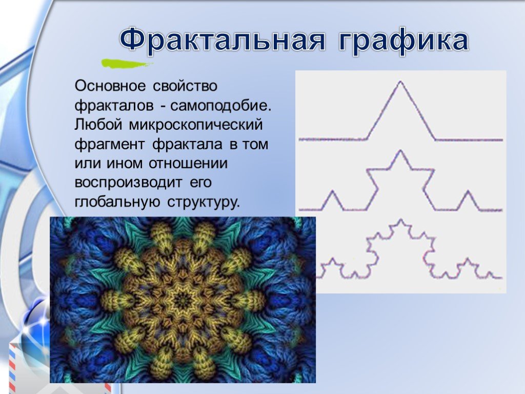 Графика изображение построено из объектов обладающих свойством самоподобия