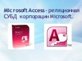 Microsoft Access - реляционная СУБД корпорации Microsoft.