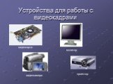 Устройства для работы с видеокадрами. видеокамера видеокарта монитор проектор