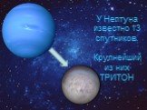 У Нептуна известно 13 спутников. Крупнейший из них ТРИТОН