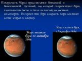 Поверхность Марса представляется безводной и безжизненной пустыней, над которой свирепствуют бури, вздымающие песок и пыль на высоту до десятков километров. Во время этих бурь скорость ветра достигает сотни метров в секунду. Марс пылевая буря, 15 октября 1996. Марс пылевая буря 18 сентября 1996