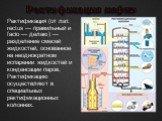 Ректификация нефти. Ректификация (от лат. rectus — правильный и facio — делаю) — разделение смесей жидкостей, основанное на неоднократном испарении жидкостей и конденсации паров. Ректификацию осуществляют в специальных ректификационных колоннах.