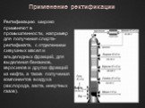 Применение ректификации. Ректификацию широко применяют в промышленности, например для получения спирта-ректификата, с отделением сивушных масел и альдегидных фракций, для выделения бензинов, керосинов и других фракций из нефти, а также получения компонентов воздуха (кислорода, азота, инертных газов)