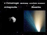 В Солнечную систему входят также: Астероиды Кометы