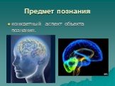 Предмет познания. конкретный аспект объекта познания.