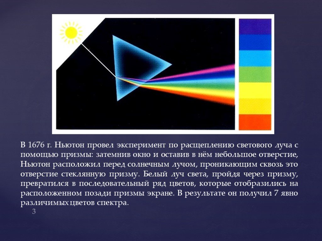 Дисперсия света спектральный анализ. Опыт Ньютона по дисперсии света. Дисперсия света Ньютон. Опыт Ньютона с призмой. Эксперимент с призмой.