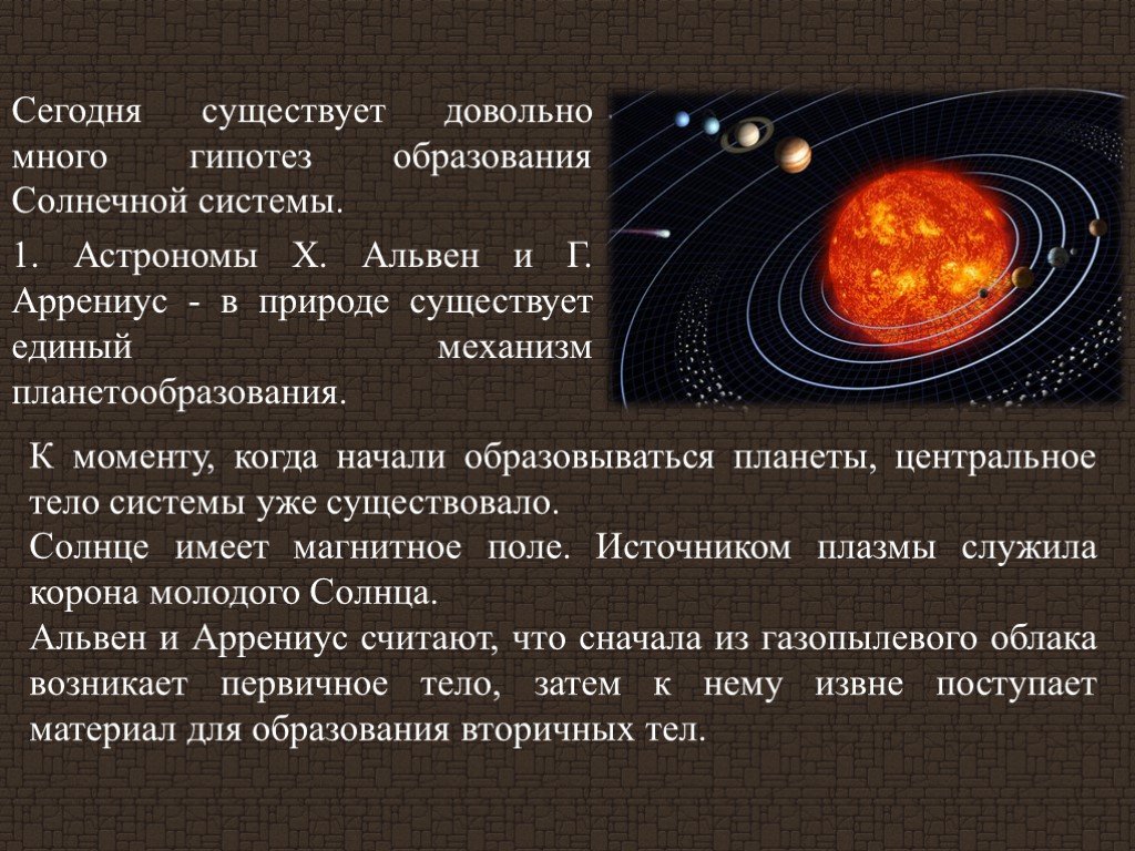 Происхождение солнечной системы презентация 11 класс астрономия