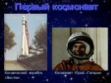Космический корабль «Восток». Космонавт Юрий Гагарин. Первый космонавт