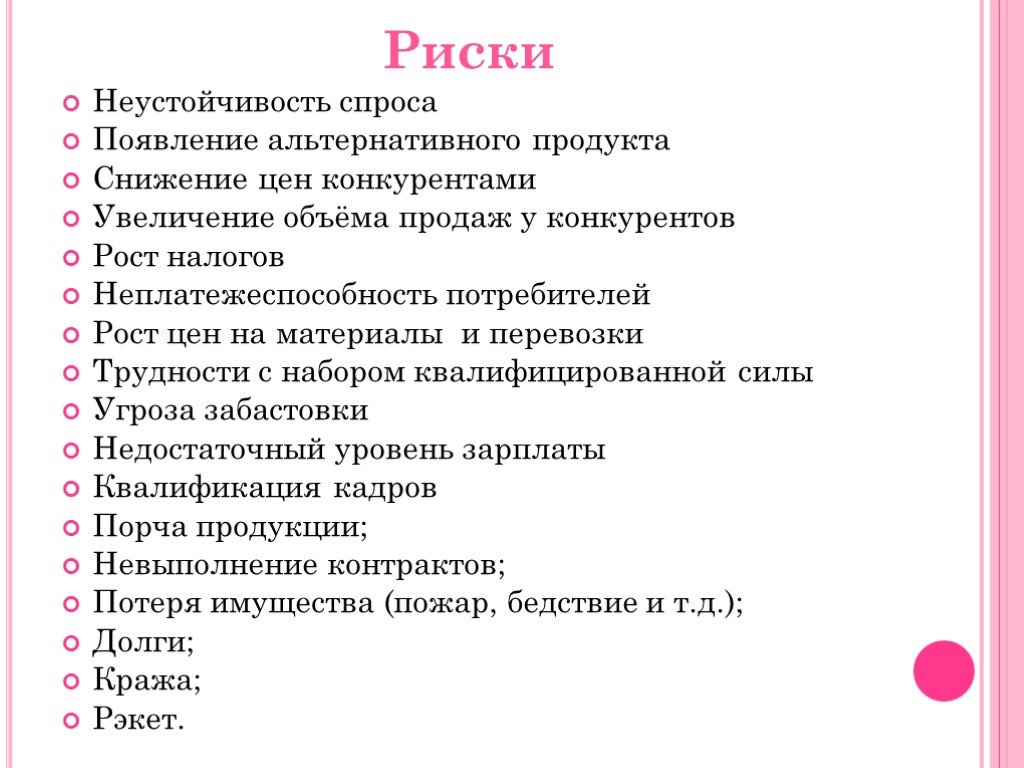 Финансовый план цветочного магазина