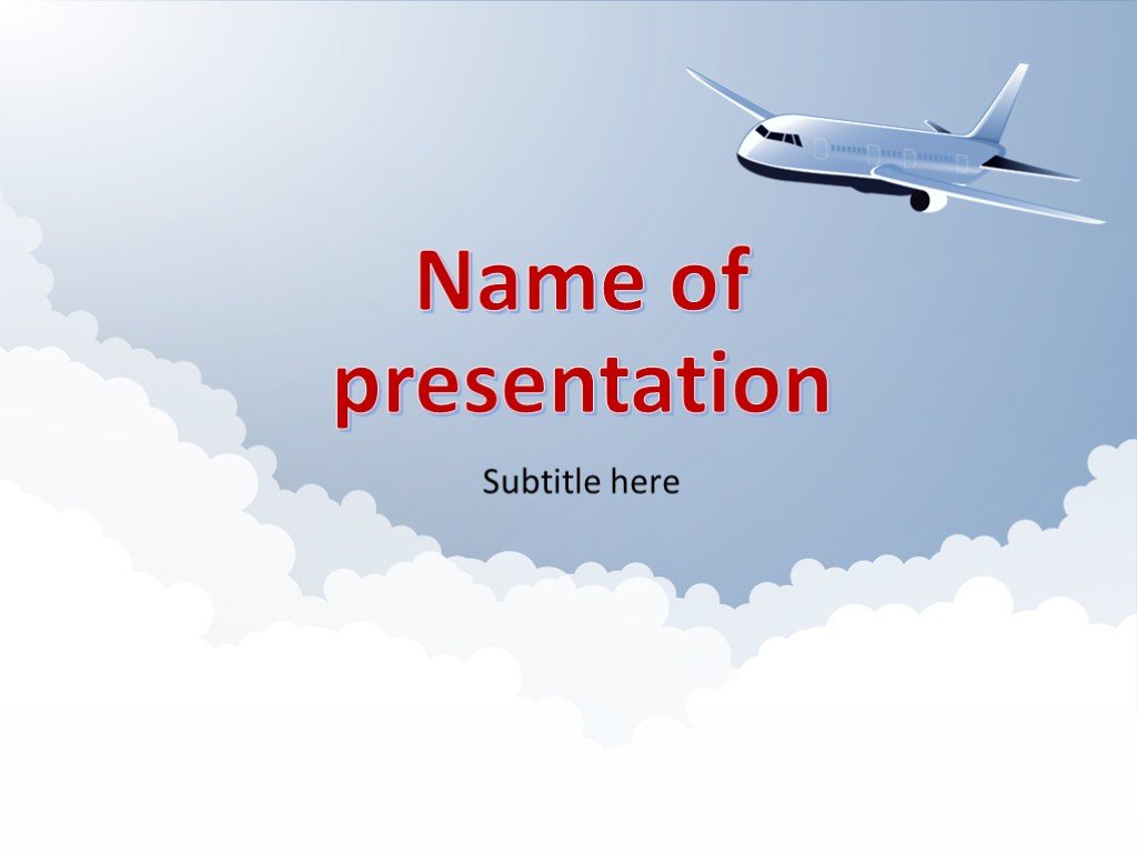 Шаблон презентации powerpoint самолет