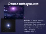 Кано́пус — звезда южного полушария, ярчайшая в созвездии Киля и вторая по яркости(после Сириуса и не считая Солнца) звезда на небе с видимым блеском −0,72m. Общая информация