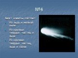 №4. Хвост кометы состоит: Из льда и мелкой пыли Из крупных твердых частиц и льда Из крупных твердых частиц, льда и газов