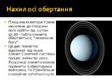 Нахил осі обертання. Площина екватора Урана нахилена до площини його орбіти під кутом 97,86 - тобто планета обертається, "лежачи на боку". Це дає повністю відмінний від інших планет Сонячної системи процес зміни пір року. Якщо інші планети можна порівняти з обертовими вовчками, то Уран біл