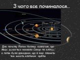З чого все починалося.. Для початку Йоган Кеплер визначив, що Марс рухається навколо Сонця по еліпсу, а потім було доведено, що й інші планети теж мають еліптичні орбіти.