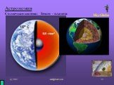 Астрономия Солнечная система: Земля - планета. 5,5 г/см3 15o C