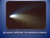 До малих небесних тіл належать комети.