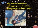 Где для космонавтов находящихся в космосе располагается ВЕРХ? НИЗ?