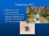 Правило № 2. Оденься в лес с умом: закрой волосы и кожу, не забудь обработать одежду средством против клещей!