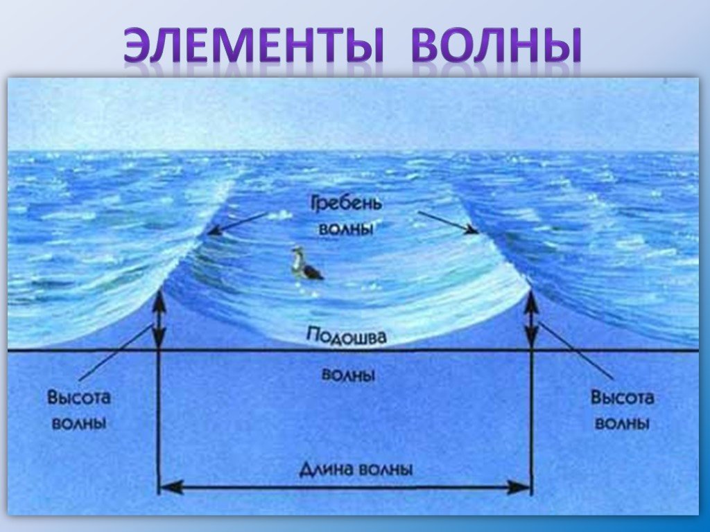 Виды волн в море. Движение вод мирового океана 6 класс география. Элементы волны. Схема волны. Элементы строения волны.