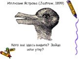 Иллюзия Ястрова (Jastrow, 1899) Кого вы здесь видите? Зайца или утку?