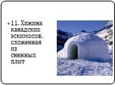 11. Хижина канадских эскимосов, сложенная из снежных плит