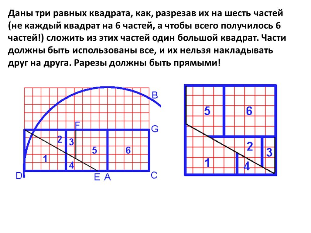 Полоску бумаги разрезали на 4 части решение. Разрезать квадрат на три равные части. Задачи на разрезание и перекраивание.. Разрежьте на три части и сложите квадрат. Как разрезать квадрат на 6.