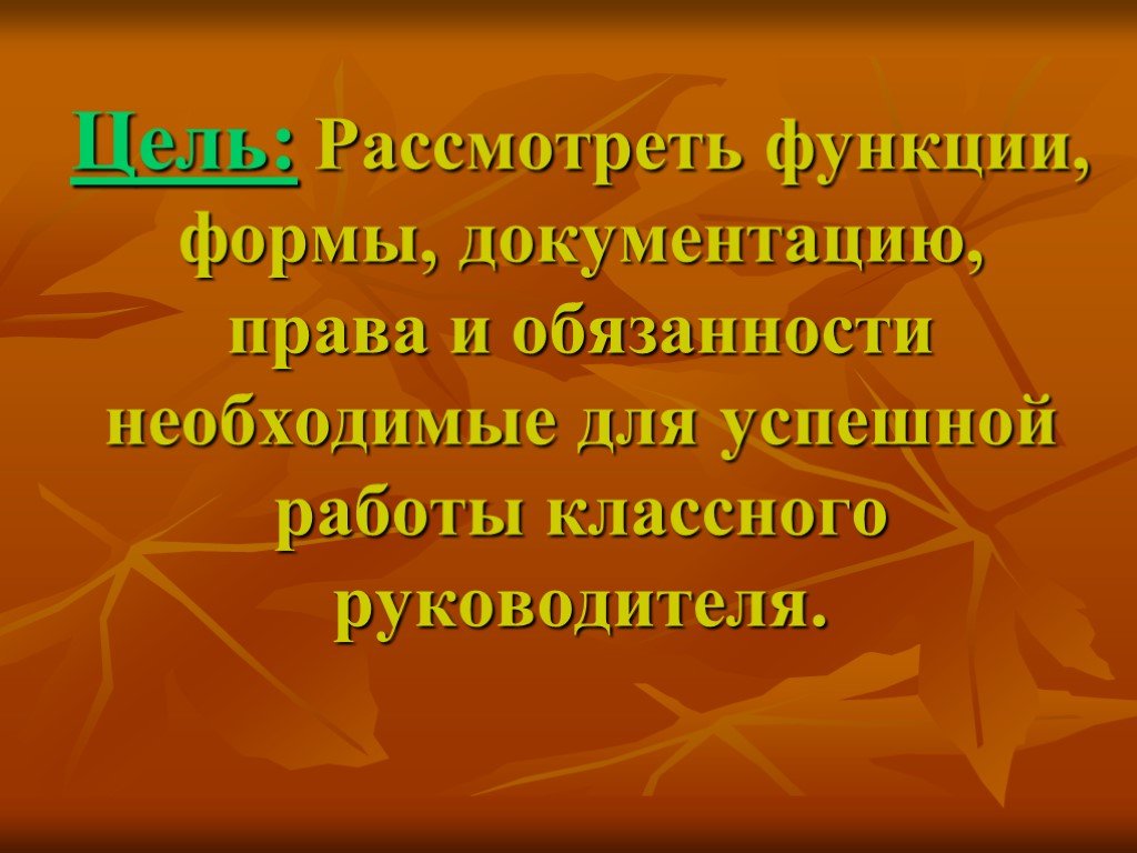 Доклад классного руководителя