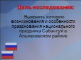 Цель исследования: Выяснить историю возникновения и особенности празднования национального праздника Сабантуй в Альменевском районе