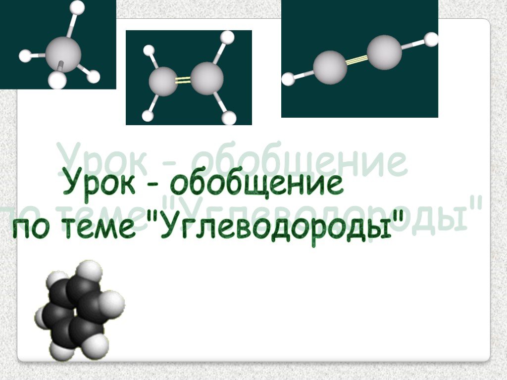 Обобщение по теме углеводороды 10 класс презентация