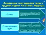 Определение стимулирования труда в Трудовом Кодексе Российской Федерации