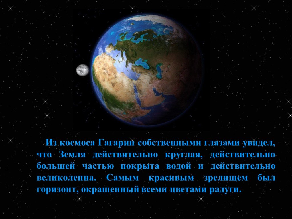 Земля из космоса слова. Гагарин о земле из космоса. Гагарин увидел землю из космоса. Круглая земля с космоса. Что увидел Гагарин в космосе.