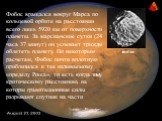 Фобос. Фобос вращался вокруг Марса по кольцевой орбите на расстоянии всего лишь 5920 км от поверхности планеты. За марсианские сутки (24 часа 37 минут) он успевает трижды облететь планету. По некоторым расчетам, Фобос почти вплотную приблизился к так называемому «пределу Роща», то есть когда тому кр