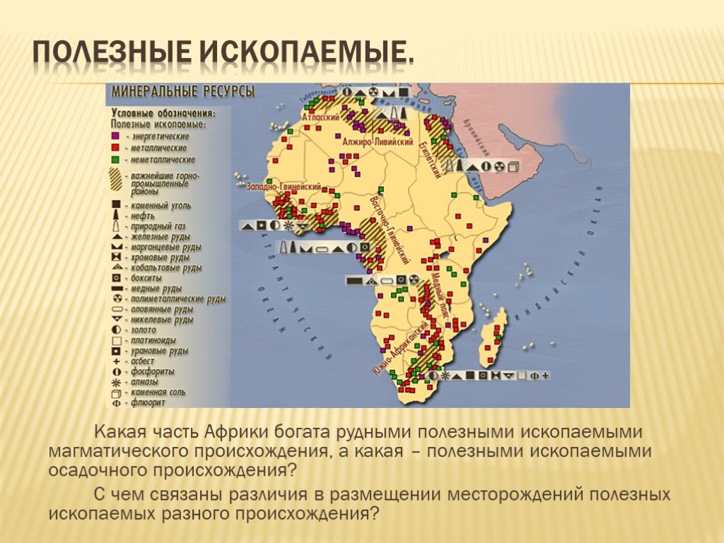 Какими полезными ископаемыми богата ваша местность. Карта полезных ископаемых Африки 7 класс география. Карта полезных ископаемых Африки 7 класс. Рельеф и полезные ископаемые Африки. Полезные ископаемые Африки 7 класс.