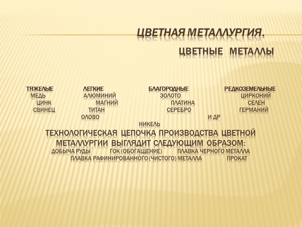 Особенности цветной металлургии. Стадии цветной металлургии. Цветная металлургия легких металлов тяжелых благородных. Цепочка производства цветной металлургии. Технологические стадии цветной металлургии.