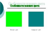 Особенности зеленого цвета. Теплый цвет Холодный цвет