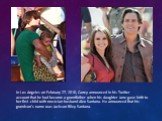 In Los Angeles on February 27, 2010, Carrey announced in his Twitter account that he had become a grandfather when his daughter Jane gave birth to her first child with musician husband Alex Santana. He announced that his grandson's name was Jackson Riley Santana.