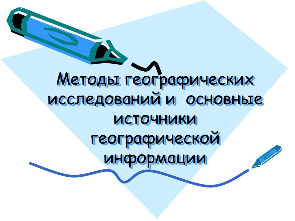 Методы географических исследований презентация